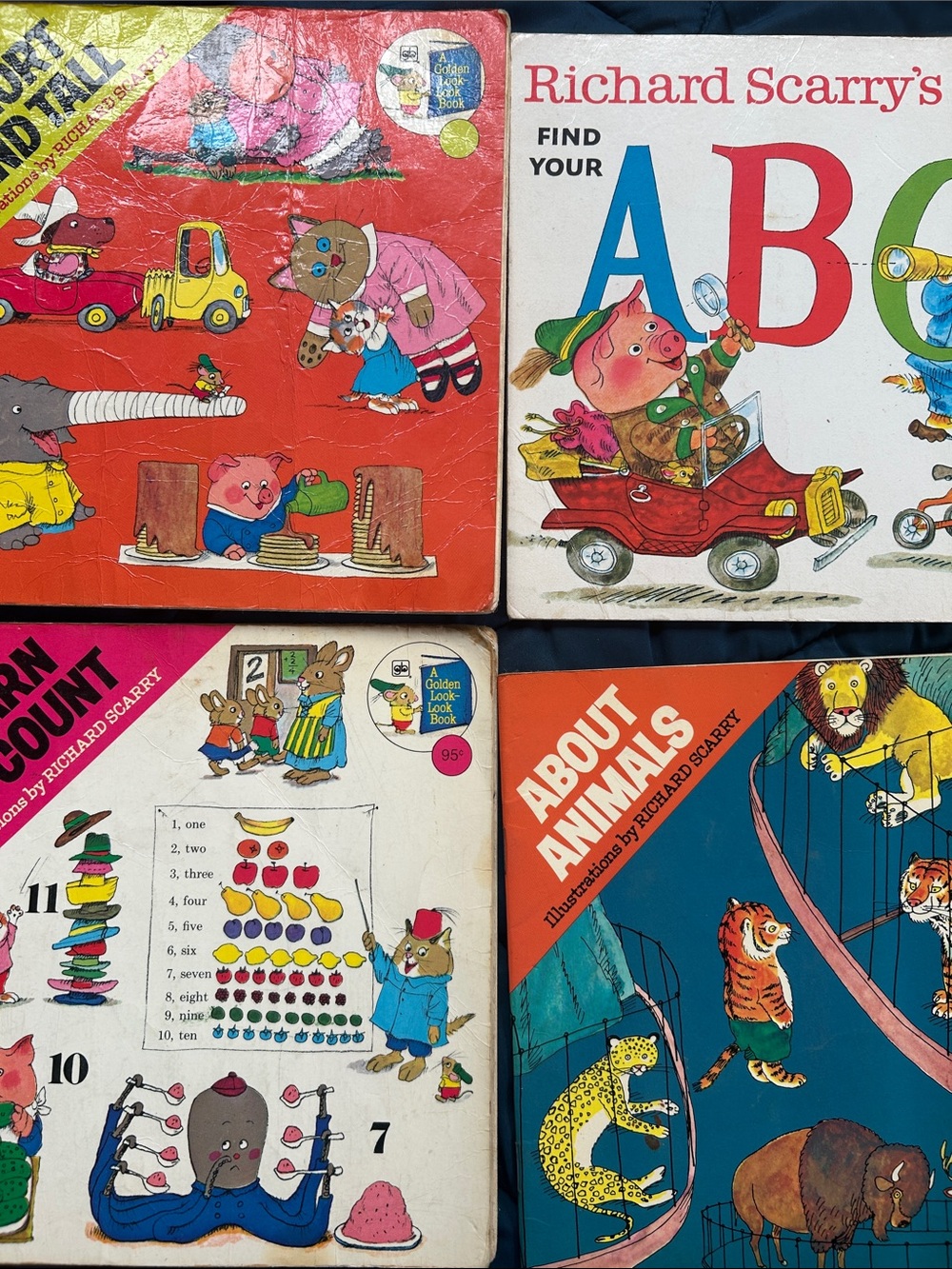 RIchard Scarry’s Kids Book Set - 4 vintage Colorful Educational Stories